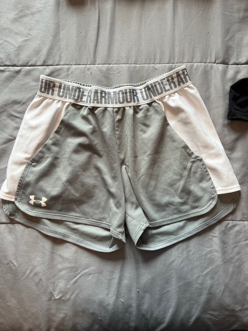 Under Armour Women's Gray and White Performance Athletic Shorts